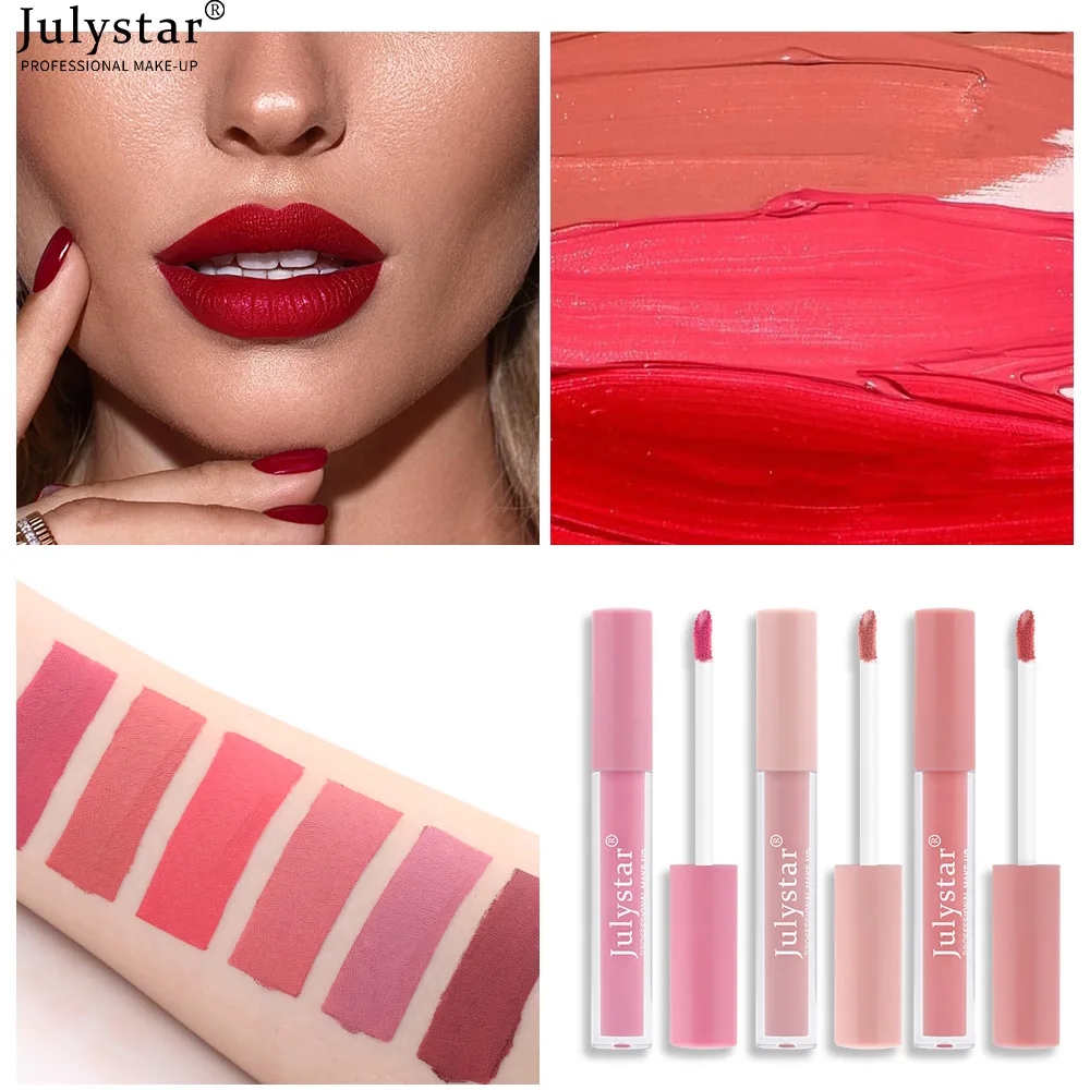 

Julystar 12 Color Matte Lip Gloss Long Lasting Matte Lipstick Non-stick Cup Do Not Fade Lip Glaze Make Up Waterproof Lipgloss