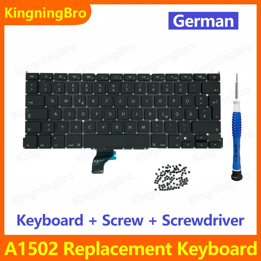 

Новая сменная клавиатура с винтовой отверткой для Macbook Pro Retina 13 дюймов A1502 немецкая клавиатура 2013 2014 2015 года