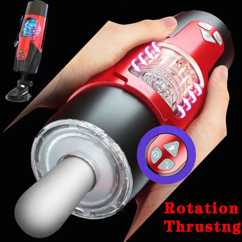 Automatic Male Masturbator Vagina Telescopic Rotation Blowjob Pussy Sex Toys for Men Intelligent Voice Adult Mastubation Cup