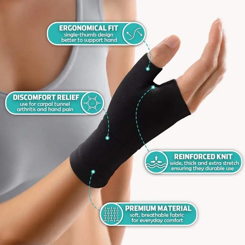 2 шт. компрессионные перчатки для поддержки большого пальца и артрита