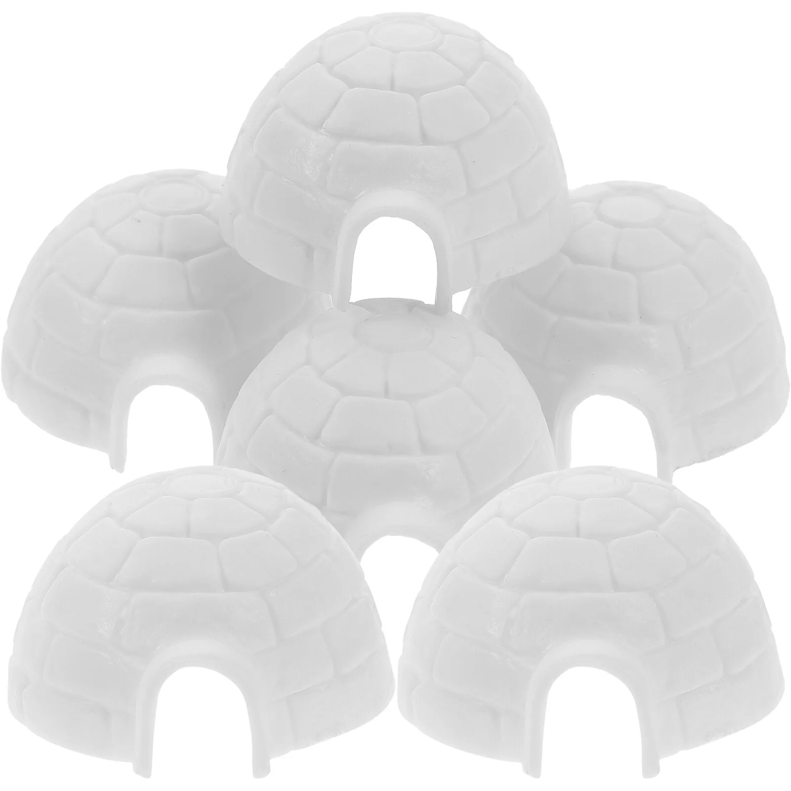 

6 Pcs Igloo Model Cake Decoration Photo Ornament Delicate Figurines Toddlers Models Kids Plastic Picture