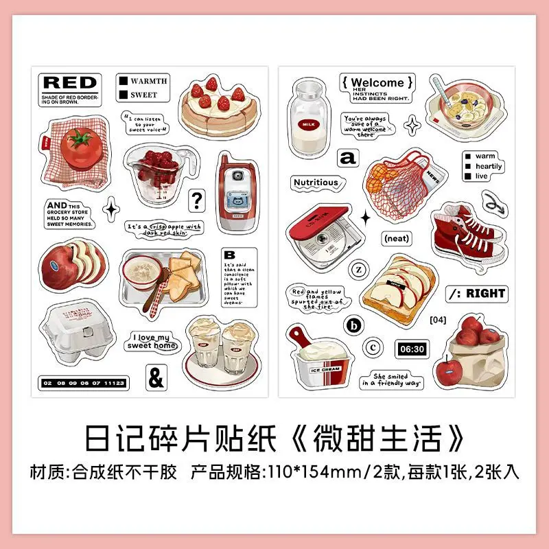 

2 sheets Cute Snack Stickers Food Stickers Drink Stickers Cute Small Stickers Set Kawaii for Teens Boys Girls Adults Scrapbook