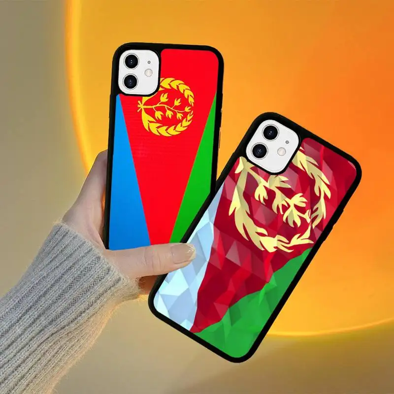 

YNDFCNB Eritrea National Flag Phone Case Silicone PC+TPU Case for iPhone 11 12 13 Pro Max 8 7 6 Plus X SE XR Hard Fundas