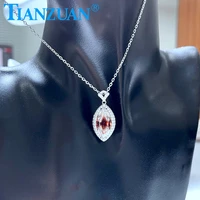 new eye shape zircon pendant main stone zircon side stone white moissanite 925 silver jewelry necklacefor women jewelry gift