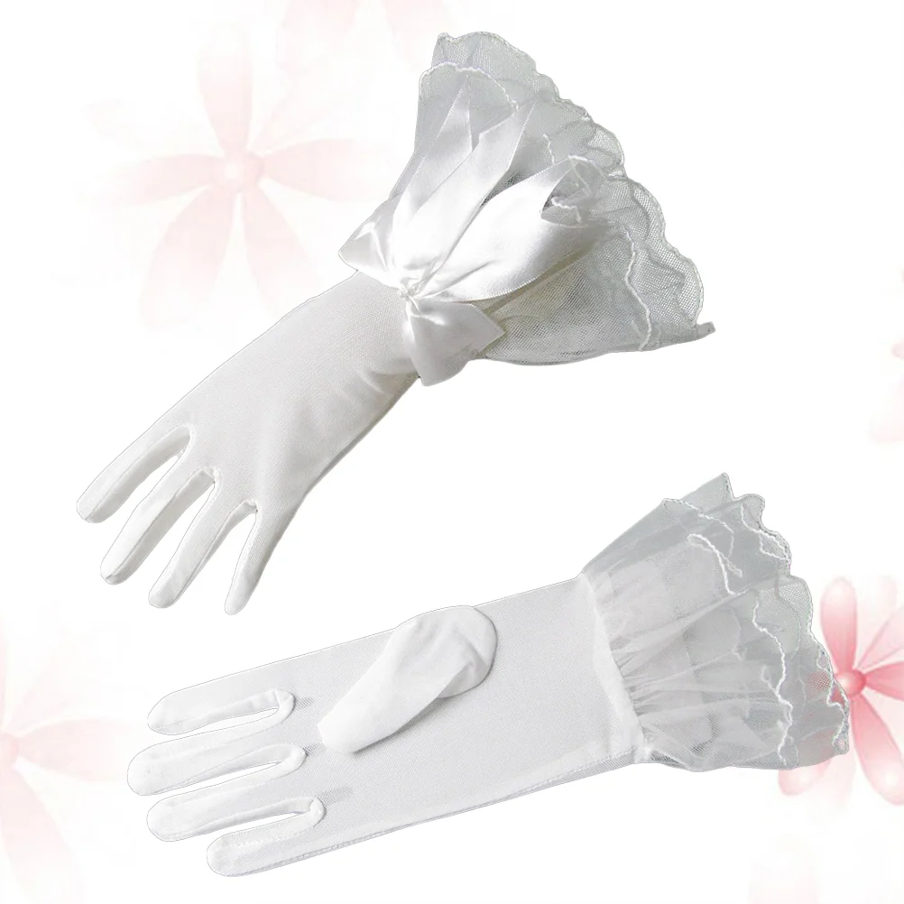 

1 пара, свадебные кружевные перчатки из прозрачной марли
