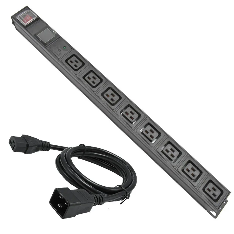 

PDU Power Strip C19 Way output Multiple SOCKET 8AC socket With current display meter IEC320 C14 port with Lightning protection