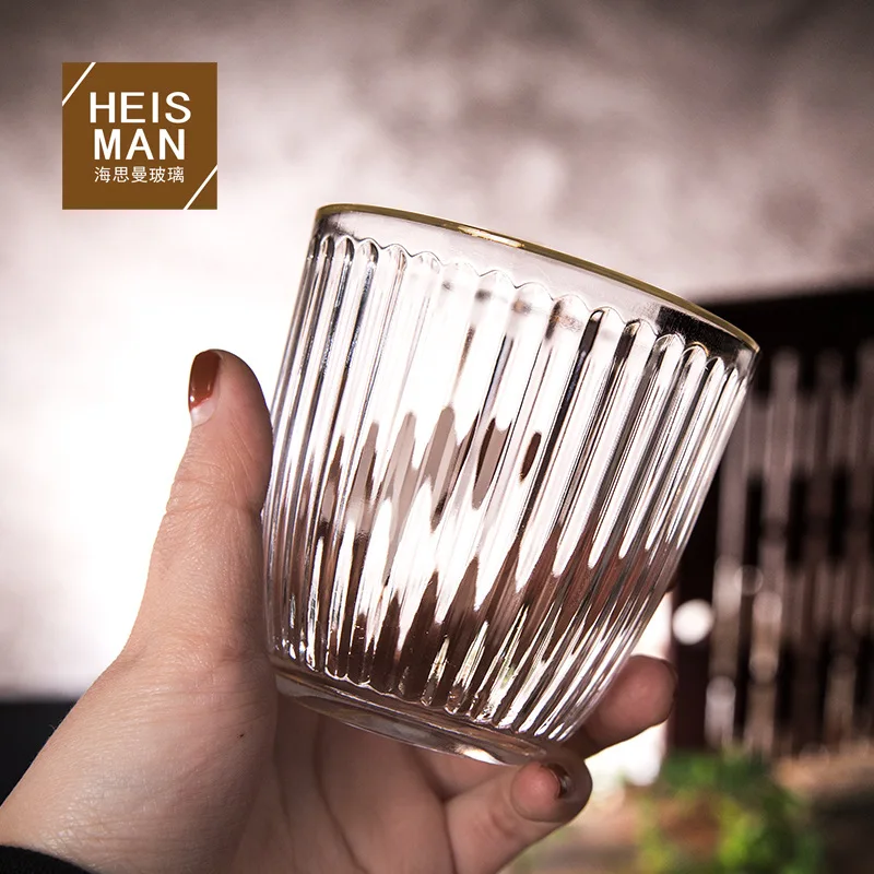 

Creative Inner Stripe Coffee Cup Vertical Stripe Glass Cup Household Transparent Water Cup Juice Milk Breakfast Cup