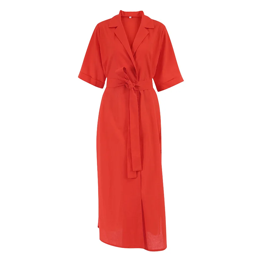 Summer Short Sleeve Robe Cotton and Linen Pajamas Long Bathrobe Loose Housewear Women Nightgown Night Wears for Woman Robes