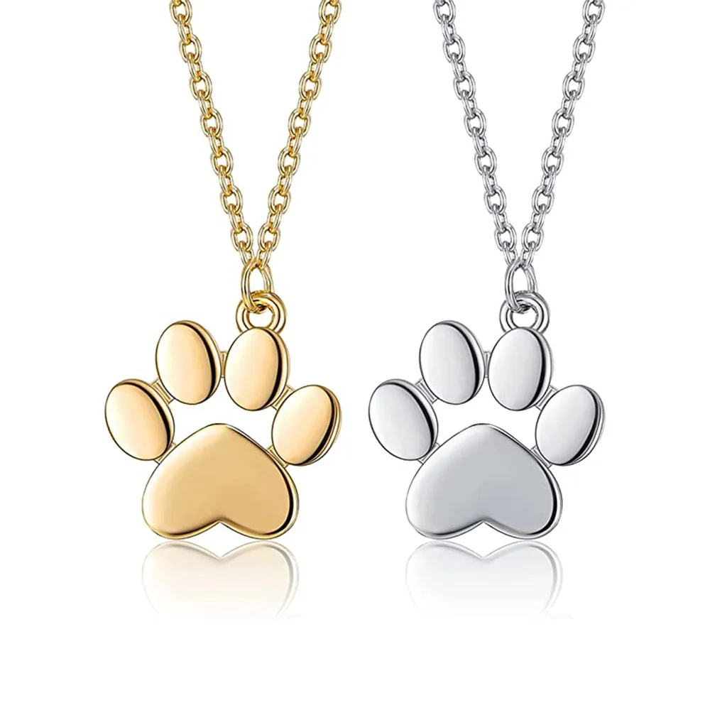 

1 Piece Cute Animal Footprint Charm Necklace Ladies Fashion Dog Cat Paw Friendship Pendant Necklace Party Jewelry Gift Wholesale