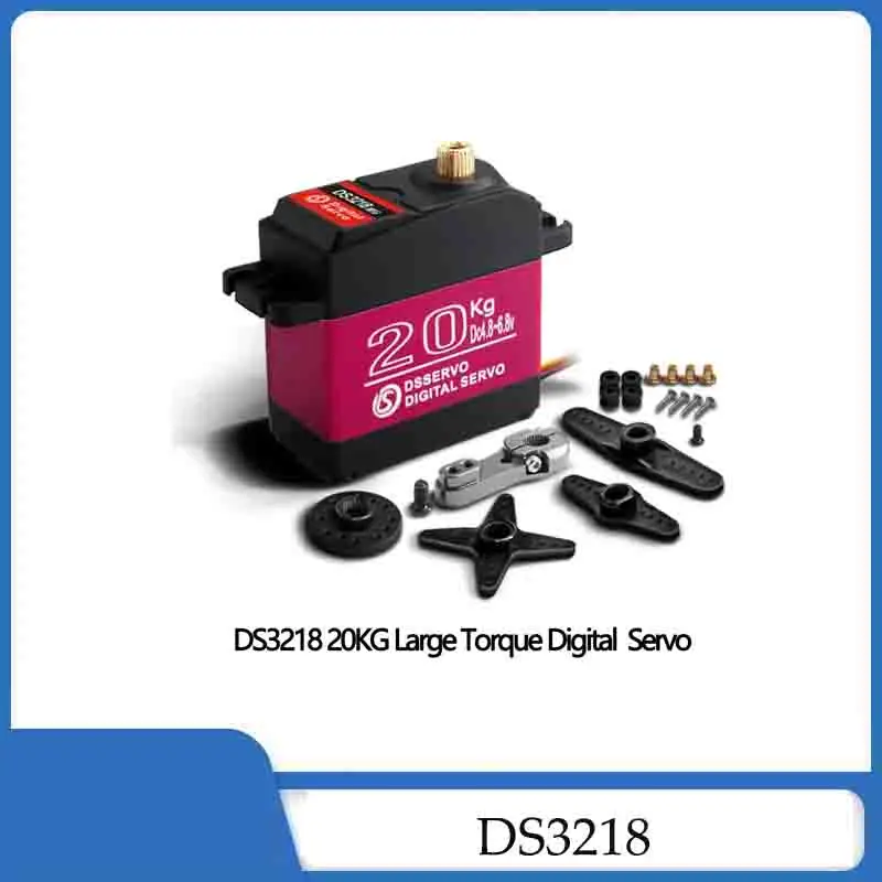 Фото Цифровой сервопривод Dsservo DS3218 20 кг, высокомоментный, с полностью металлическим редуктором, высокоскоростной, водонепроницаемый, для радиоуправляемых краулеров масштаба 1/8 и 1/10 №1