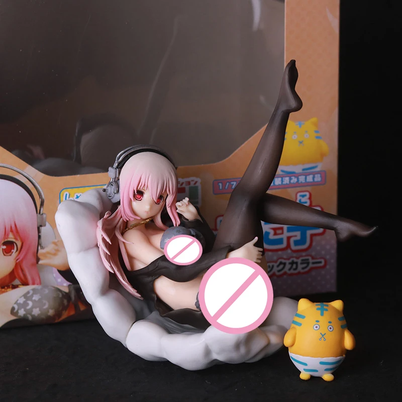 

16cm Anime SUPERSONICO Action Figure Sofa Version Pretty Girls Black Stockings Classic Look PVC Collection Model Dolls Toy Gift