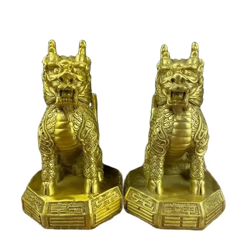 Jinggong латунь Bagua Qiankun Qilin украшение для гостиной дома ремесла