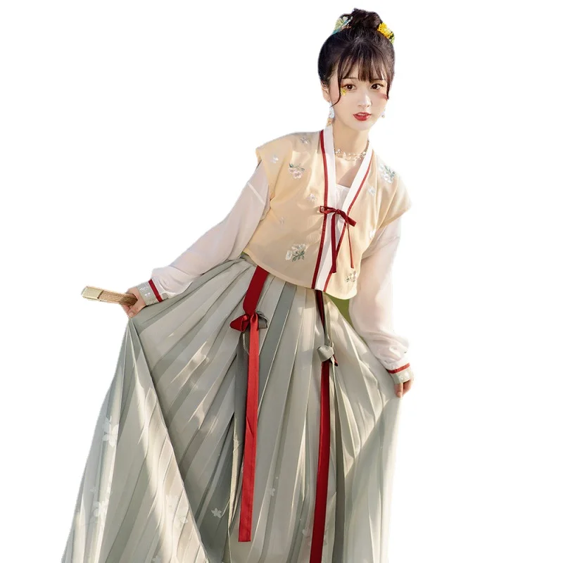 

Chinese Traditional Hanfu Costume Tang Suit Dress For Women Vintage Classic Embroidered Tang Dynasty Princess Dance Clothing