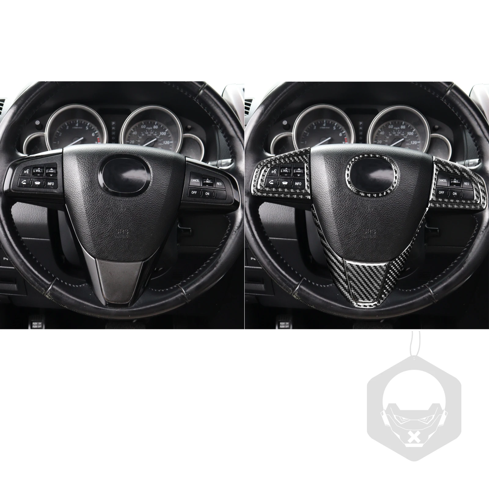 Для Mazda CX9 CX-9 2010-2015 кнопки рулевого колеса из углеродного волокна отделочная