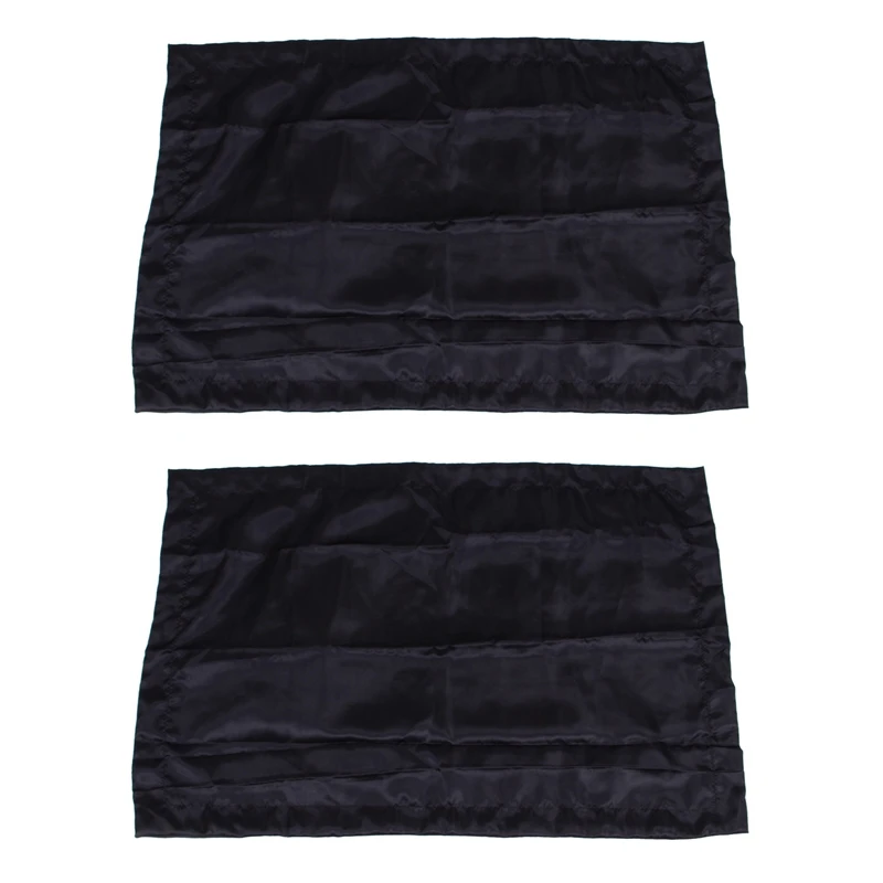 

2X Simple Design Emulation Silk Satin Pillowcase Single Pillow Cover Multicolor 48 X 74Cm 75280 (Black)48 X 74Cm
