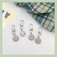 snoopy keychain kawaii cartoon cute keychain does not fade couple models men and women small pendant jewelry