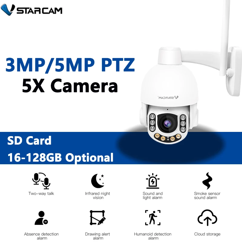 Vstarcam новая наружная Wi-Fi 3MP/5MP 5X PTZ оптическая IP-камера видеонаблюдение защита для