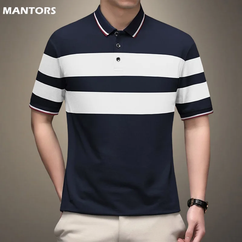 

New Brand Polo Shirts Men Short Sleeve T Shirt Striped Polos Male Summer Casual Fashion Business Men Polo Breathable Tops Tees