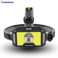 t6cob10led headlamp 5 modes rechargeable built in battery power reminder red and white light with usb led headlight