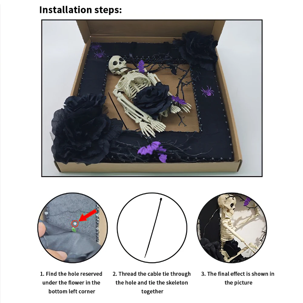 Хэллоуин Многофункциональный Страшный Череп Венок Украшение Двери Жуткий