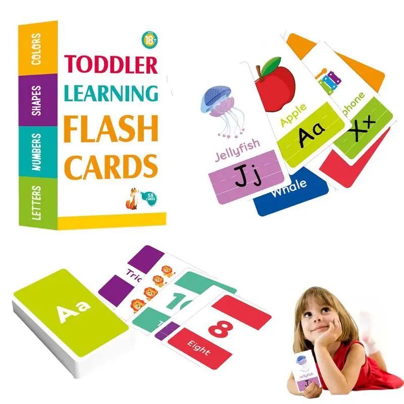 

Baby English Learning Word Card Pocket Flash Card Toddler Preschool Montessori Educational Toys Letters Alphabet Colors Numbers