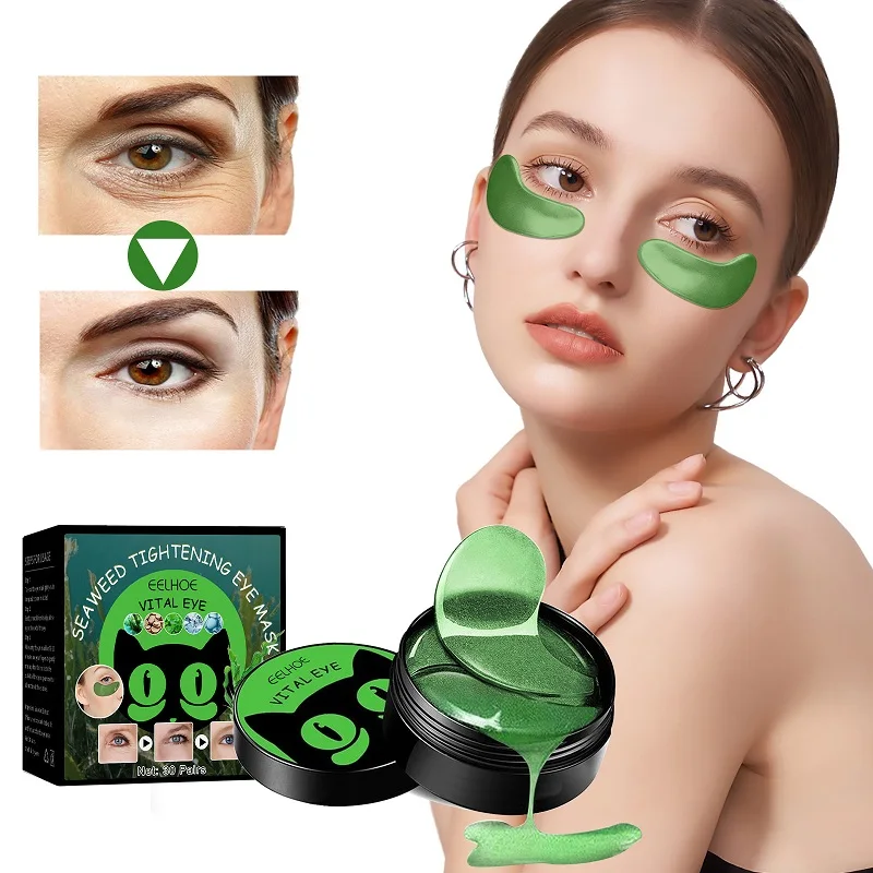 

60PCS Seaweed Firming Eye Mask Lifting Anti-wrinkle Moisturizing Tightening Eye Patches Anti-aging Removes Dark Circle Fine Line
