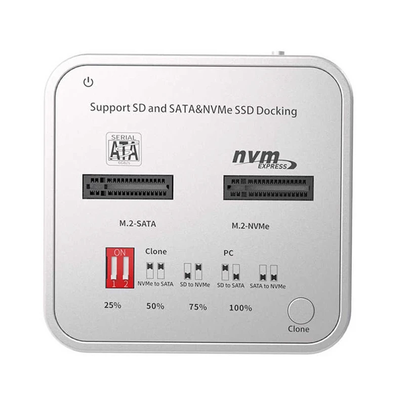 

M.2 NVME/NGFF Dual Protocol SSD Copy Base with SD Card Reader Slot M.2 NVME Duplicator Cloner for SSD