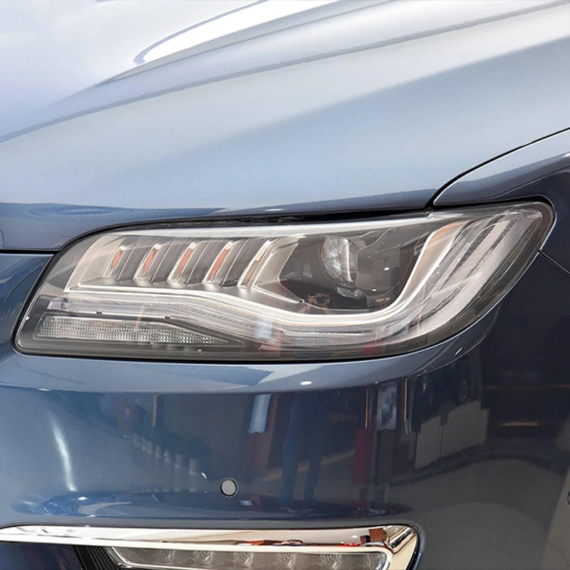 

2 Pcs For Lincoln MKZ 2017 2018 2019 2020 Accessories Car Headlight Protective Film Headlamp Transparent Black TPU Sticker