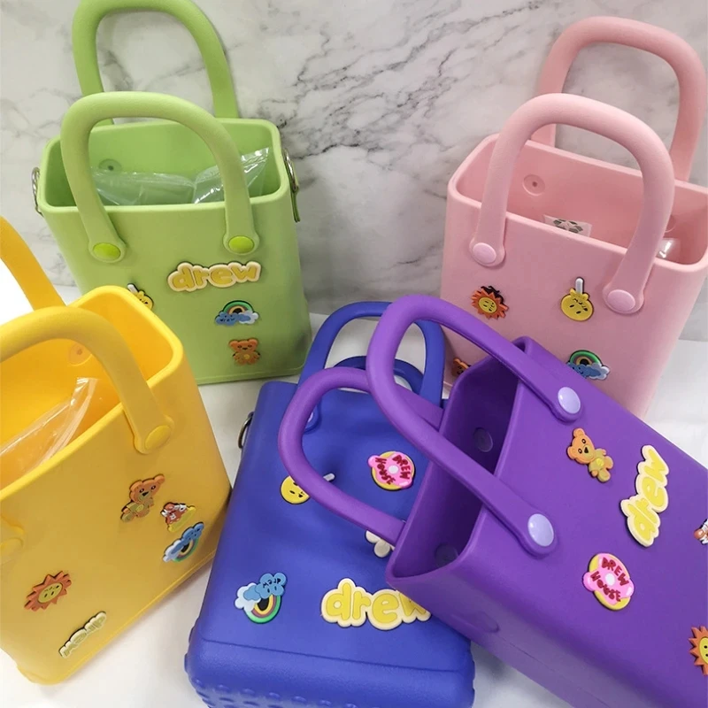 

Oblique Straddle Portable Beach Bags Waterproof Organizer Basket Summer Storage Handbags DIY Shopping Tote Beach Bags Gifts