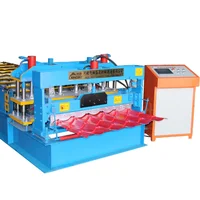Colorful Zinc Sheet 828 Glazed Tile Roofing Panel Roll Forming Machine Metal Roof Roll Forming Machine Profile Making Machine