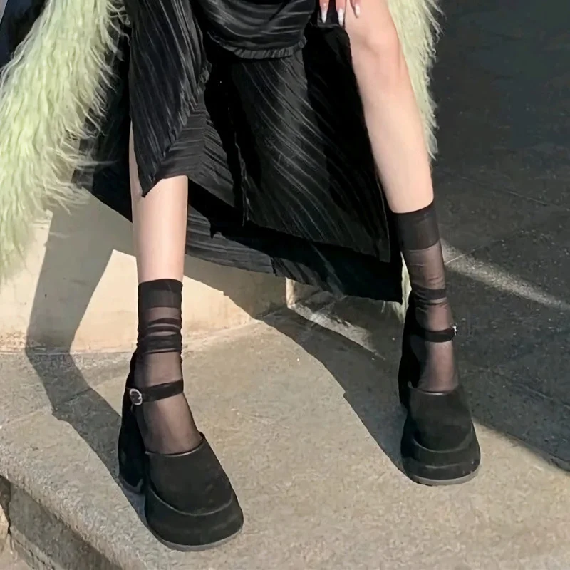 

Muffin Platform Mary Jane Shoes Round Toe Chunky High Heels Women 2022 Fashion Shallow Pumps Spring One-line Thick Soled Sandals