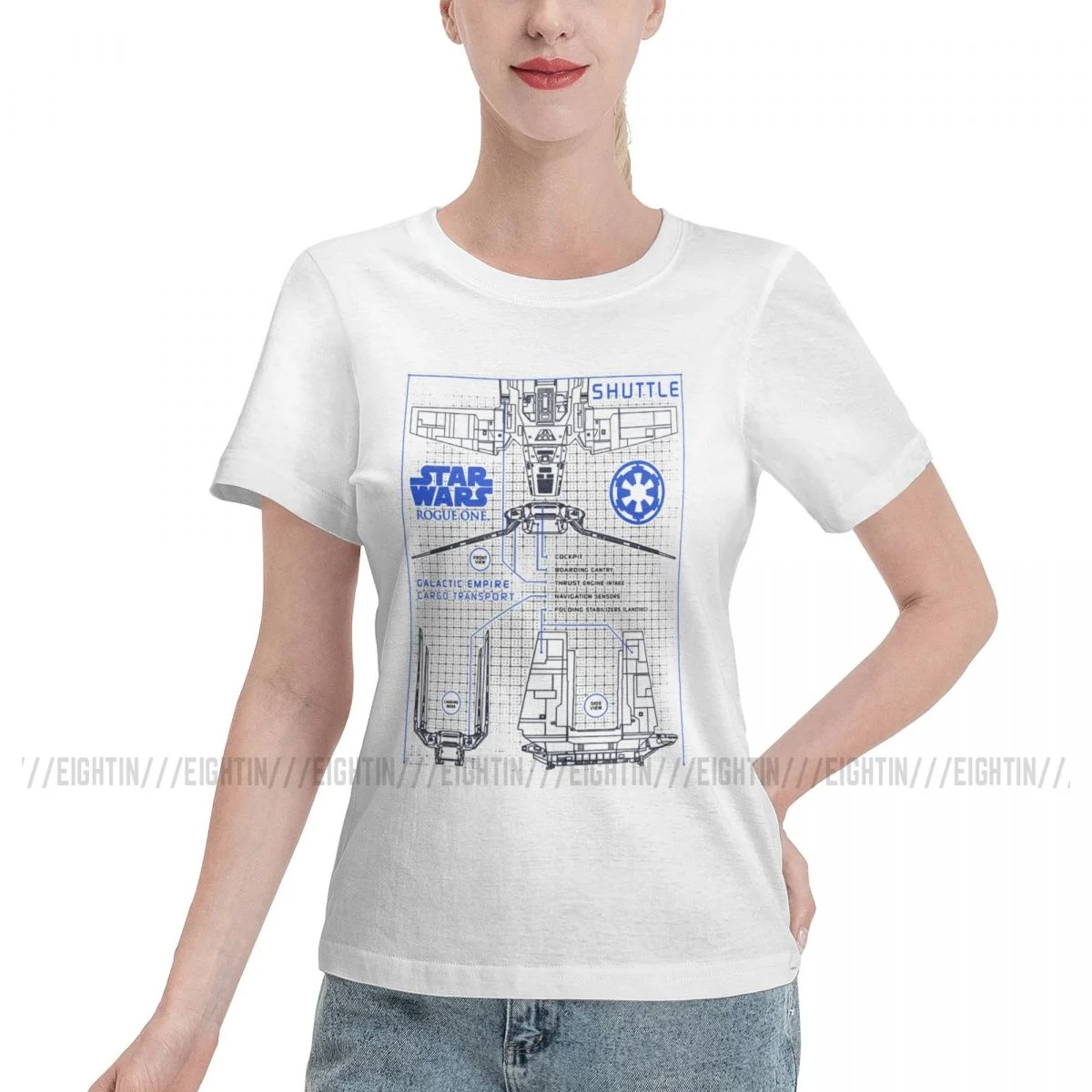 

Disney Star Wars Transport Schema Women T-shirt T Shirts Short Sleeve O Neck Tees Top Pure Cotton Printed Clothing for Female