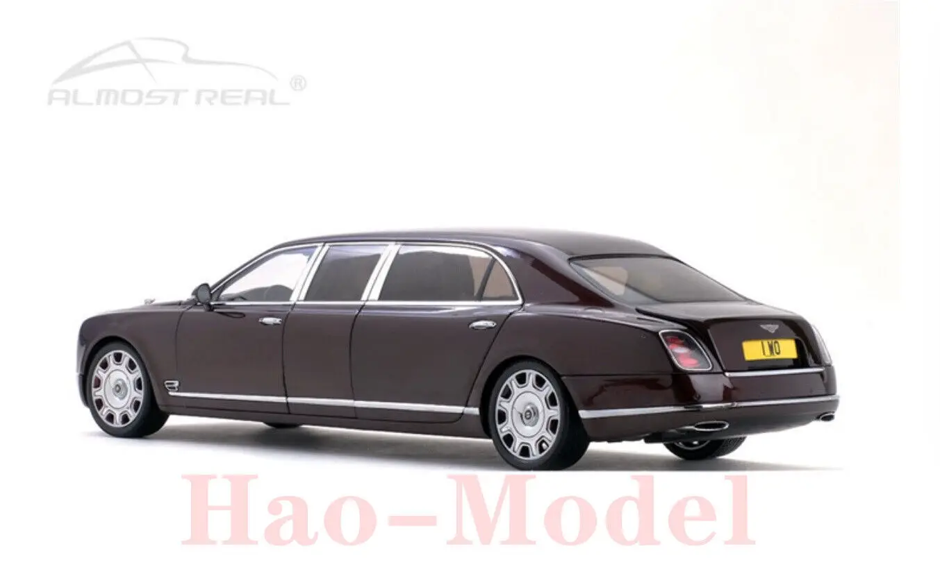 Почти настоящий 1/18 для Bentley Mulliner 2017 литая под давлением модель автомобиля из