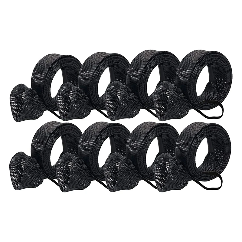 

8 Piece Fishing Rod Sleeve Fishing Rod Socks Casting/Spinning Fishing Rod Cover PET Mesh Rod Protector Pole Gloves