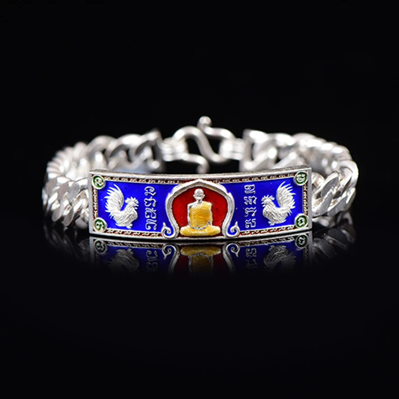 

Retro Thai Buddha Brand Long Porui Bracelet for Men and Women with A Sense of Design Trend Bracelet