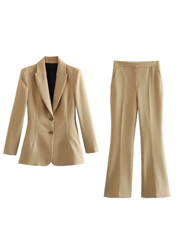 

Женский однобортный Блейзер PB & ZA, облегающий пиджак с длинным рукавом и декоративными шов, верхняя одежда, 2454640, 2023