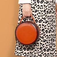 100 genuine leather womens crossbody messenger bags circular design fashion women shoulder bags female round bolsa handbag