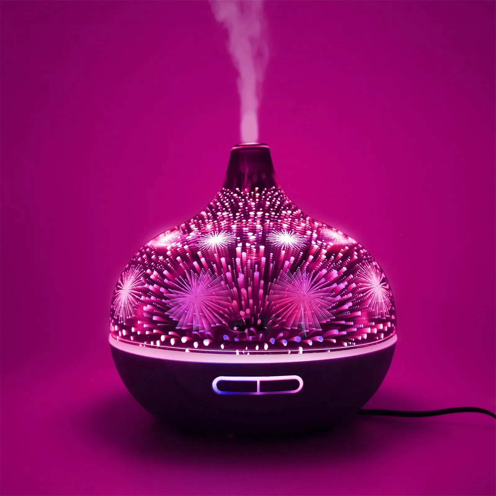

NEW2023 Colorful Light 3d Glass Firework Aromatherapy Essential Oil Aroma Diffuser Cool Mist Humidifier Ultrasonic Aroma Diffuse