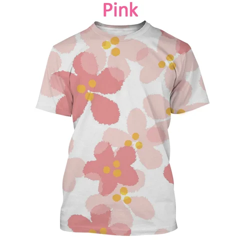 Футболка женская летняя с коротким рукавом и цветочным принтом