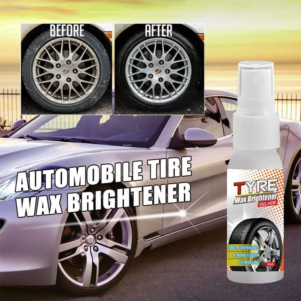 

30/50/100ml Car Tire Shine Spray Car Wheel Tire Cleaning Cleaner Paint Car Refurbishing Spraying Wax Coating Agent Polishin P7h2