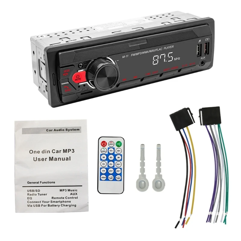 

Car Radio Bluetooth-System 12V Multimedia Mp3 Player Car Stereo Hands Free Calling FM Radio Receiver Built in Microphone