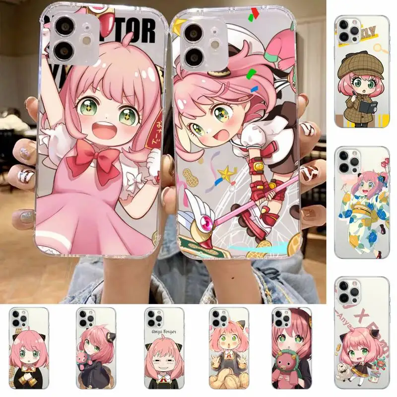 

Anime Spy X Family Anya Phone Case For iPhone 14 13 12 11 Pro Max Mini X Xs XR 6 7 8 Plus SE 2020 Transparent Case