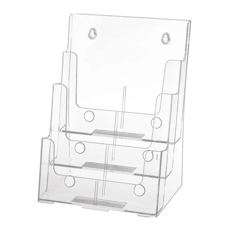 

Держатель для брошюр, акриловый держатель для брошюр, прозрачный 3-уровневый держатель для бумаги, товары для торговой выставки, настольный канцелярский стеллаж для