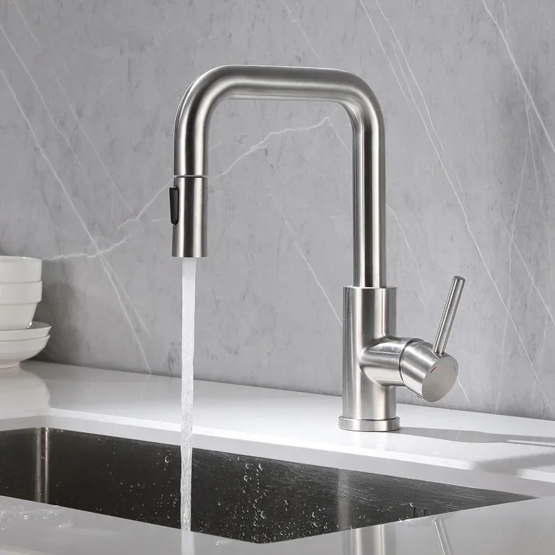 Новый смеситель для горячей и холодной кухни с выдвижным смесителем кухонной