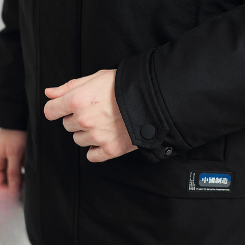 Мужской зимний пуховик с меховым воротником теплая парка средней длины для