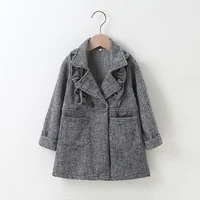 girls woolen coat jacket cotton%c2%a0outwear 2022 grey warm thicken plus velvet winter autumn high quality childrens clothing