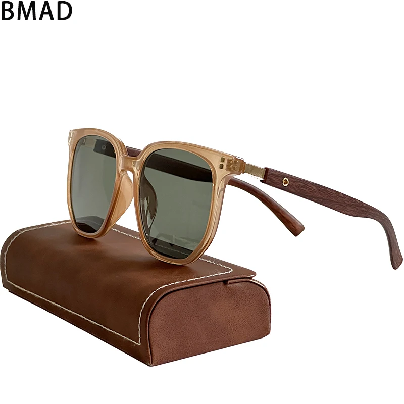 

Модные новые солнцезащитные очки для мужчин, деревянные квадратные дизайнерские солнцезащитные очки, винтажные очки, мужские солнцезащитные очки