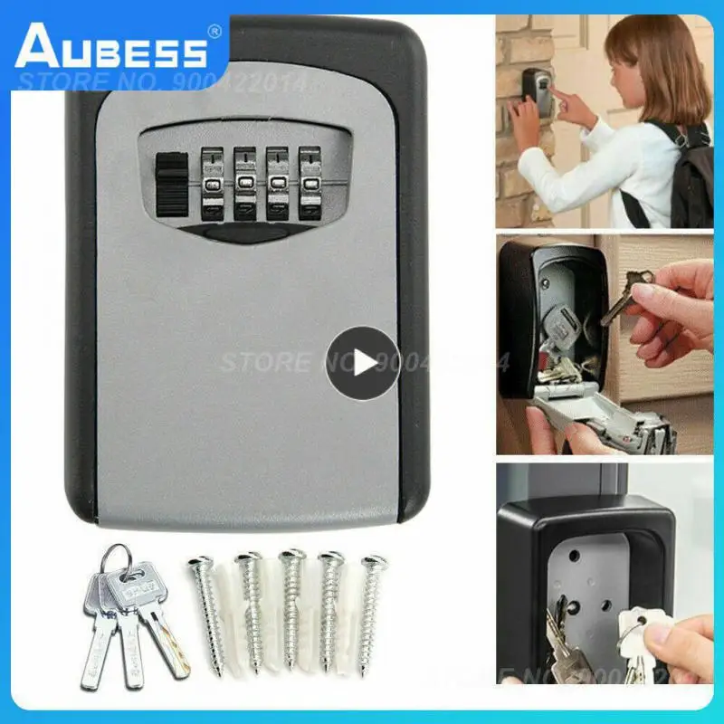 

1~6PCS Key Safe Box Aluminum Alloy Multipurpose Key Lock Box Weatherproof Password Wall-mounted Key Storage Lock Box Security
