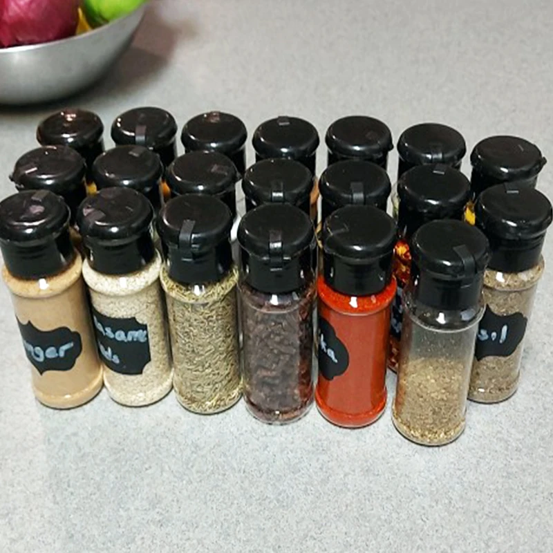 

5/10/15/20PC Jars for Spices Kitchen Salt Shaker 100ML Spice Containers for Condiments Barbecue Seasoning Shaker Bottles