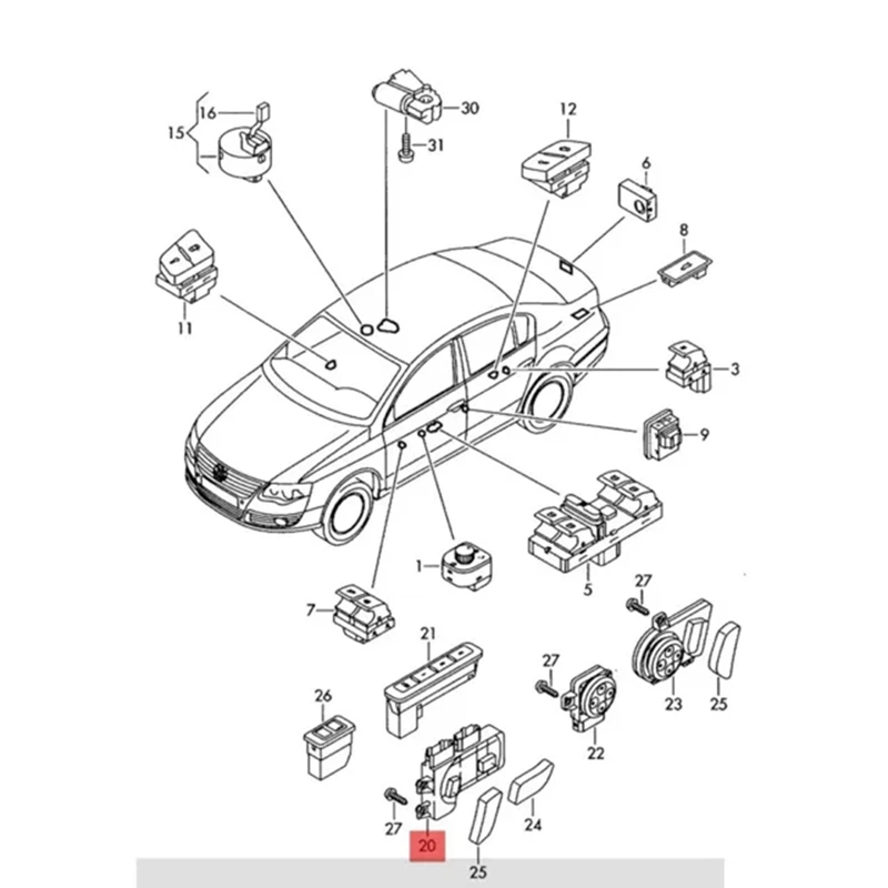 1 пара переключатель регулировки переднего сиденья для VW Passat Jetta Golf наклона 8E0 959